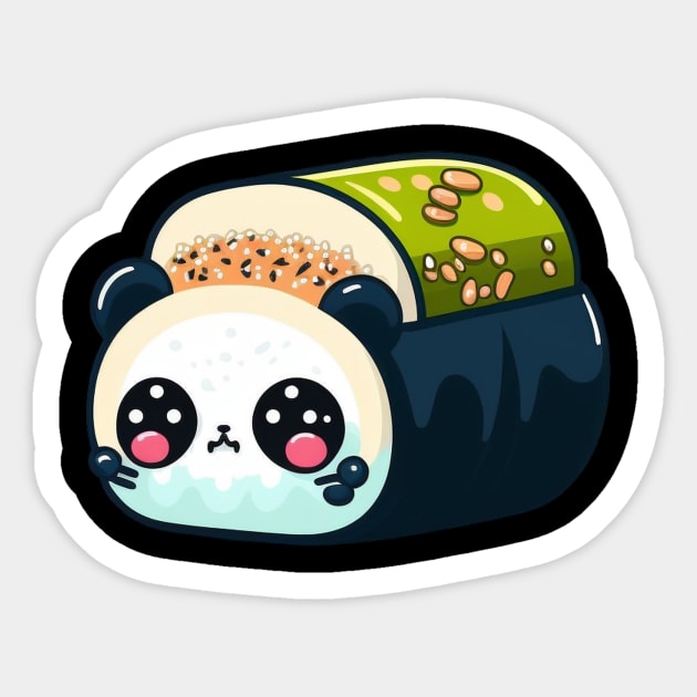 Sushi Panda Kawaii Sticker by UnrealArtDude